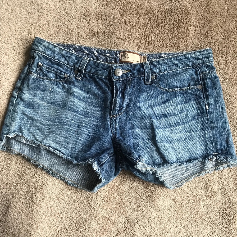 PAIGE denim distessed cut offs